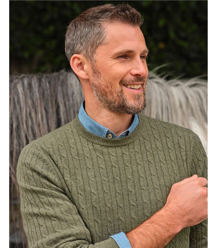 Cashmere and Merino Cable Jumper