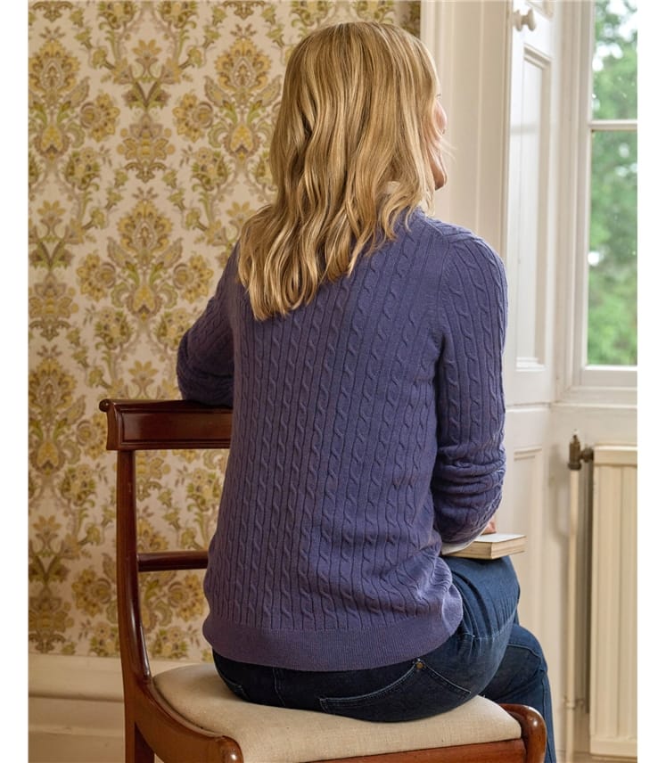 Pullover mit Rundhalsausschnitt aus Merinowolle und Kaschmir für Damen