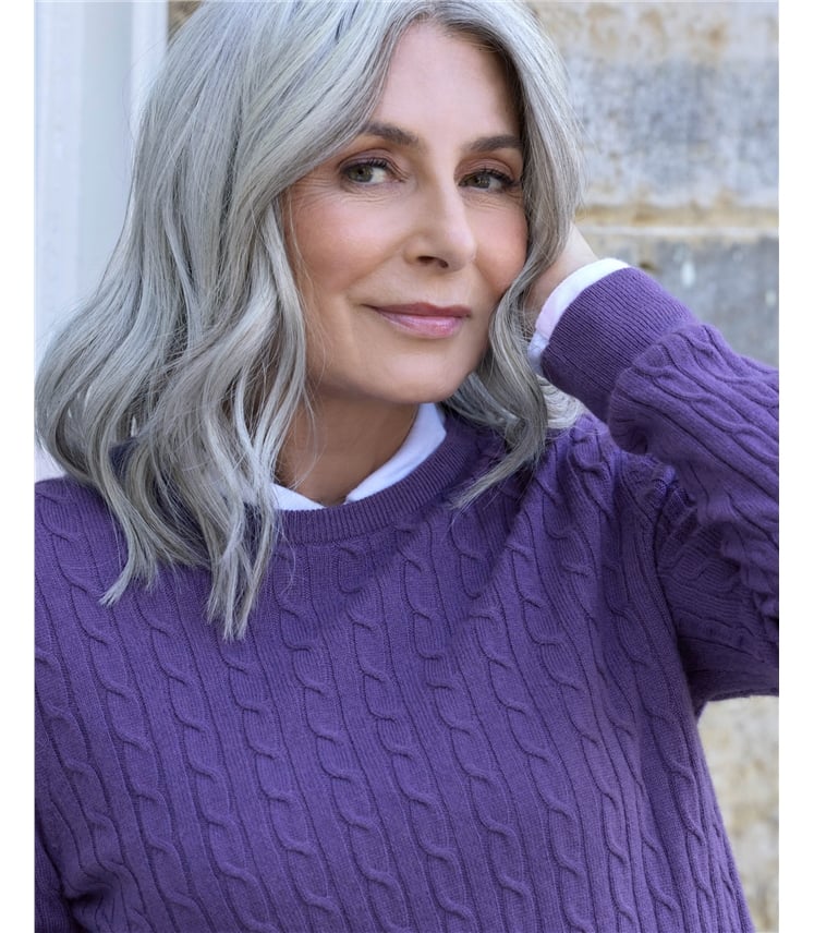 Cashmere Merino Cable Crew Neck Jumper