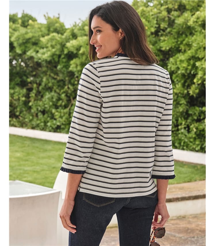 Micro Frill Stripe Top