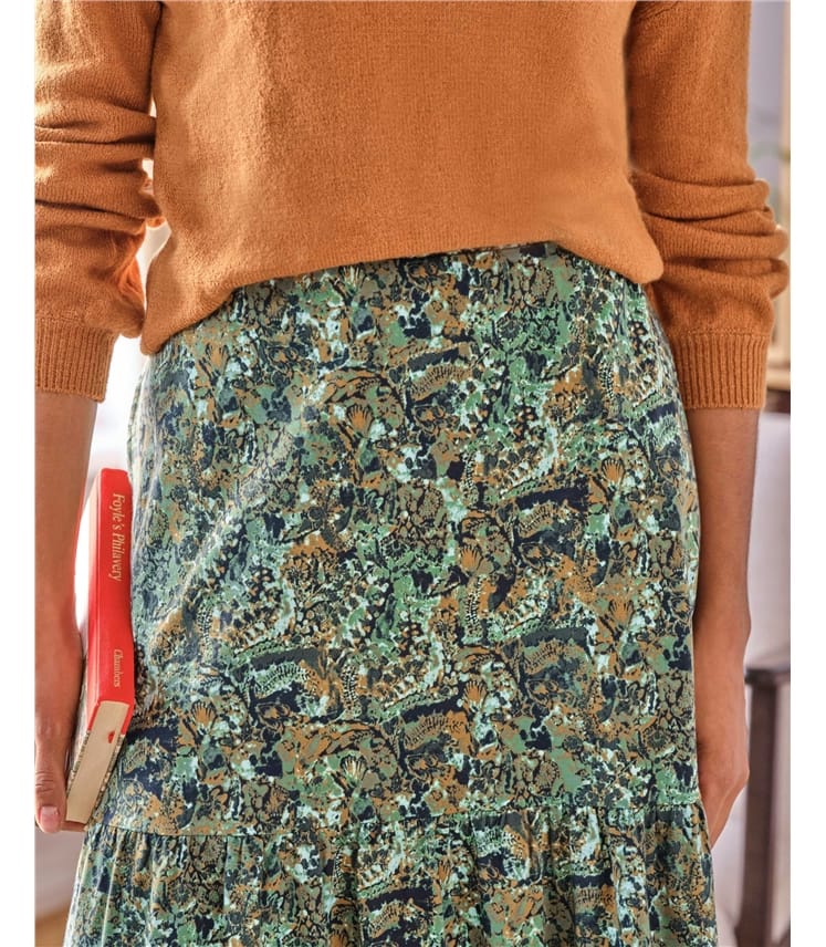 Erin Organic Cotton Jersey Tiered Midi Skirt