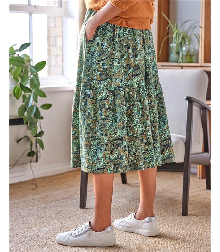 Erin Organic Cotton Jersey Tiered Midi Skirt