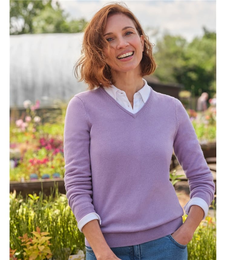 Purple v neck jumper best sale