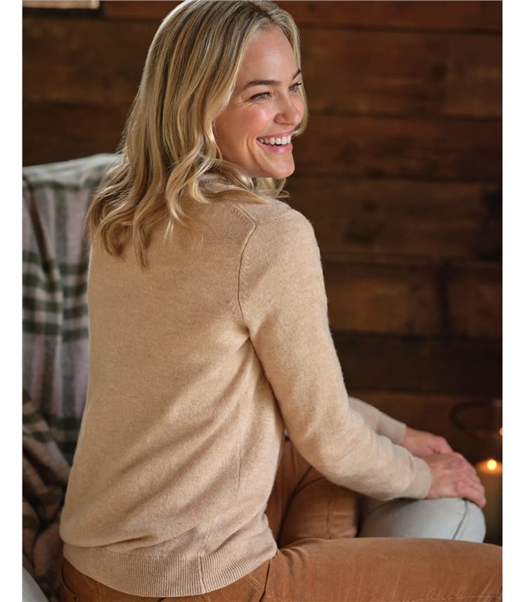 Cashmere & Merino V Neck Knitted Jumper