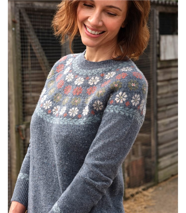 Floral Yoke Pattern Jumper