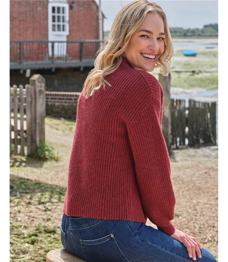 Turtle Neck Half Cardi Jumper