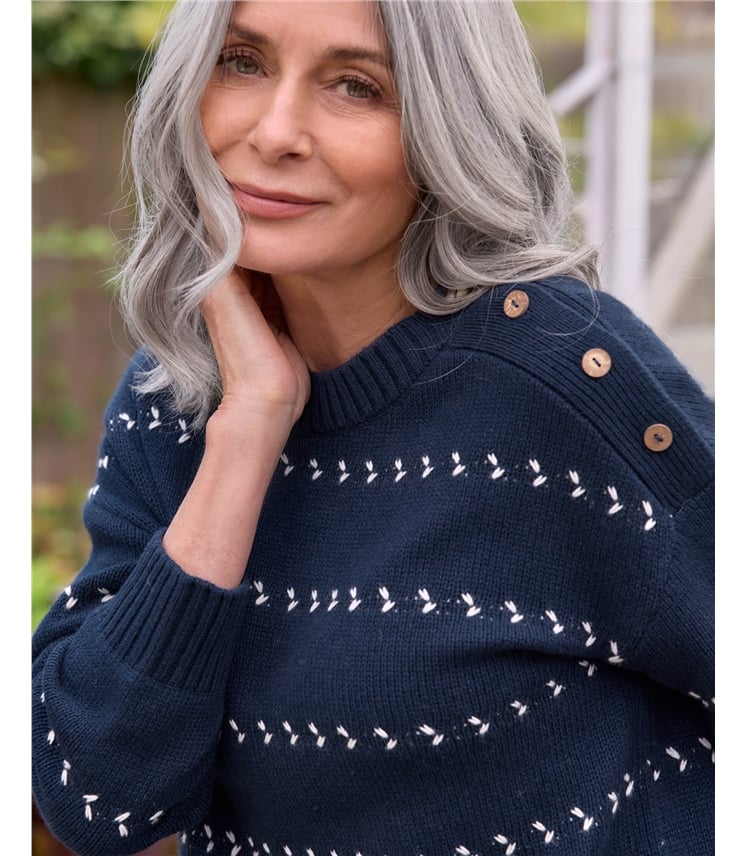Side Button Held Stitch Jumper