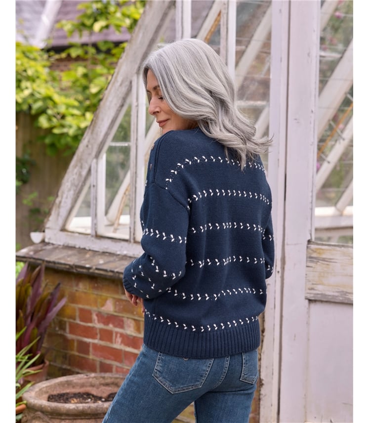 Side Button Held Stitch Jumper