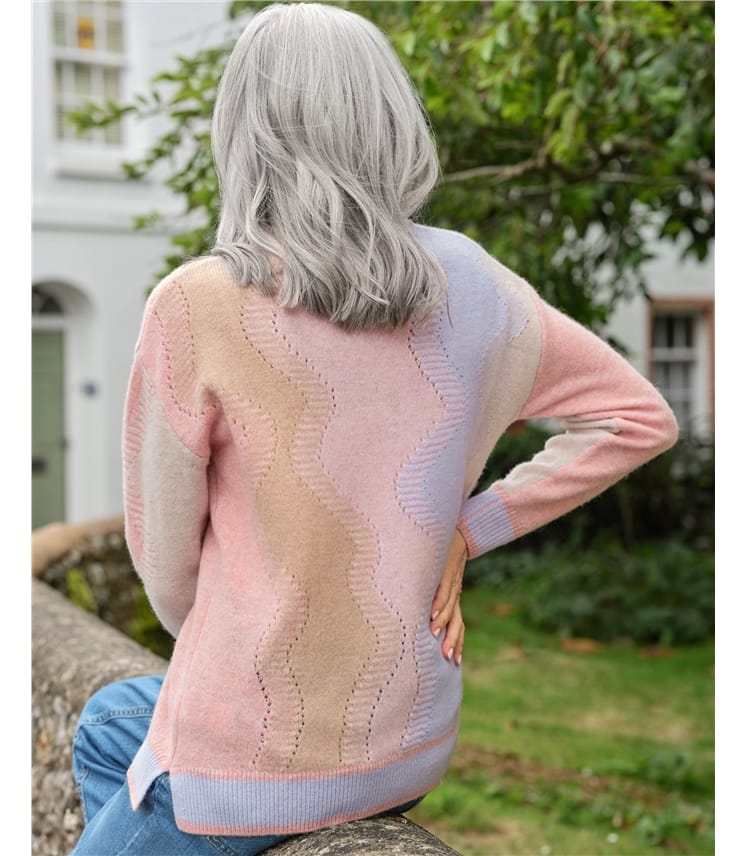 Wavy Abstract Pointelle Jumper