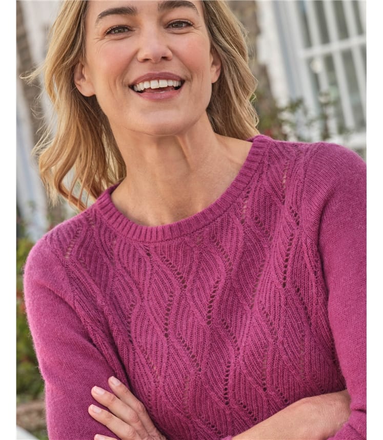 Pointelle Boat Neck Jumper