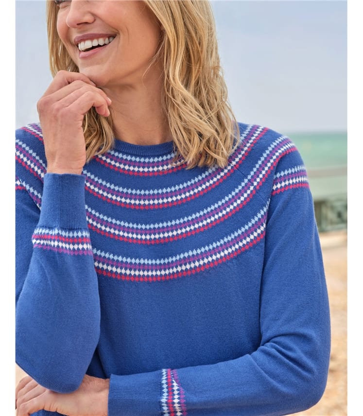 Fairisle Cotton Crew Neck Jumper