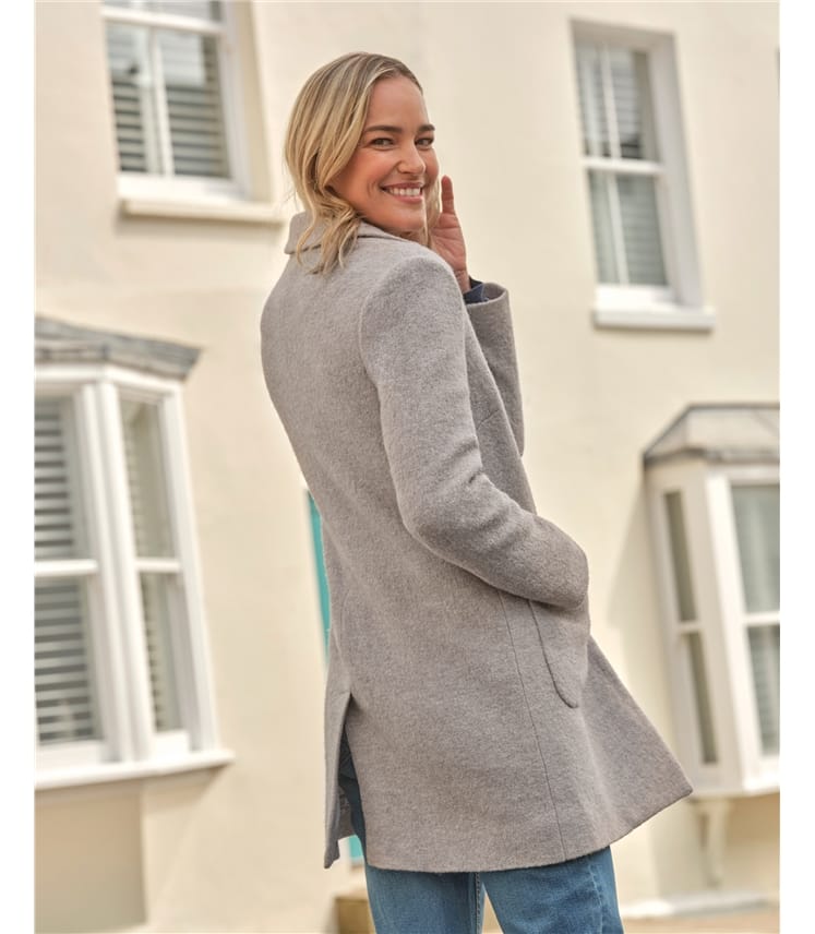 Manteau à col en laine