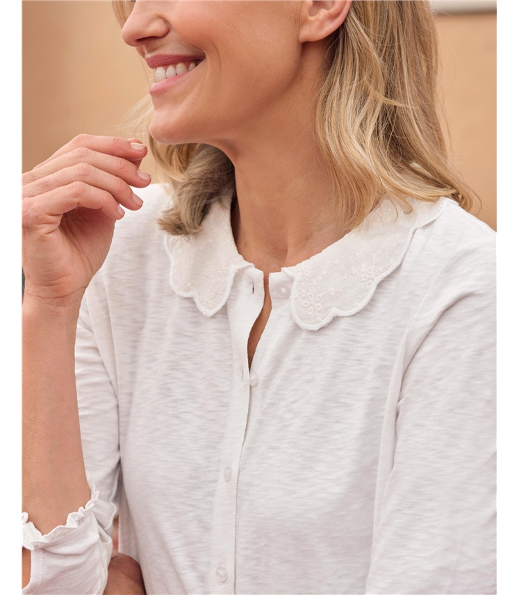 Petal Collar Jersey Top
