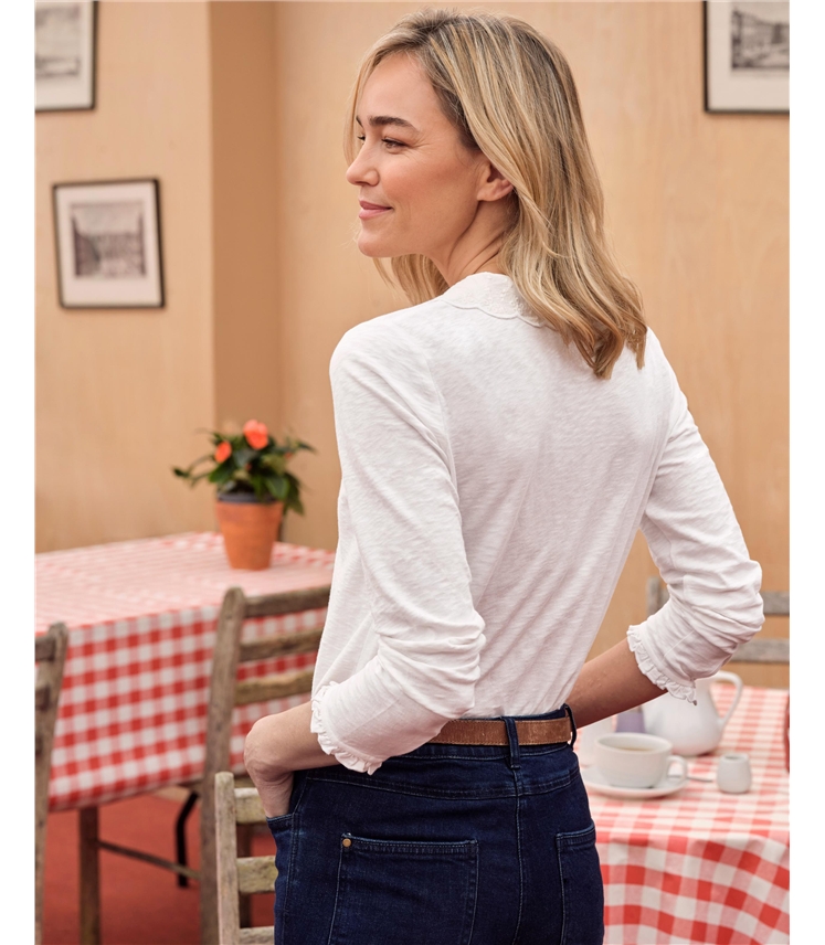 Petal Collar Jersey Top