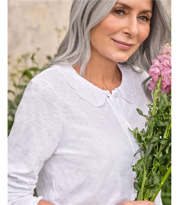 Top en jersey à collier pétale