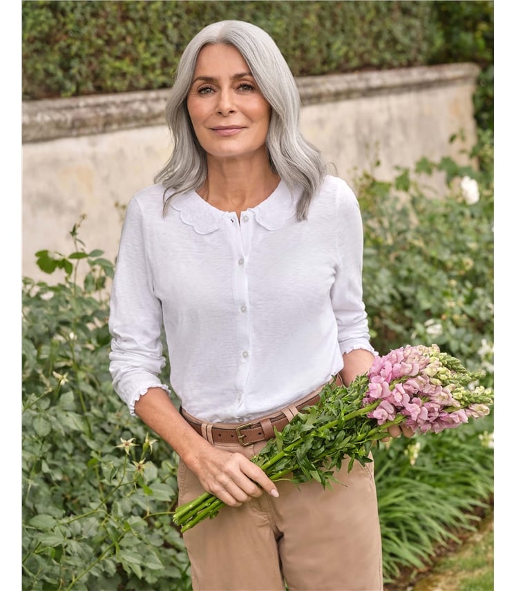 Top en jersey à collier pétale