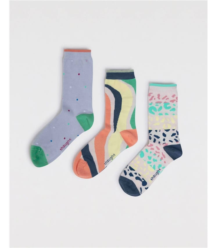 Womens Alba Bamboo Abstract Pack Of Socks