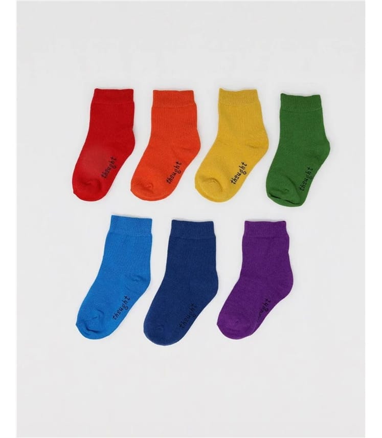 Multi | Childrens Colours Of The Rainbow Sock Box | WoolOvers UK