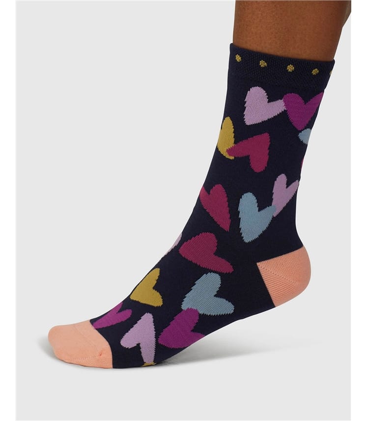 Socken aus Bio-Baumwolle, Herzen – Tyas