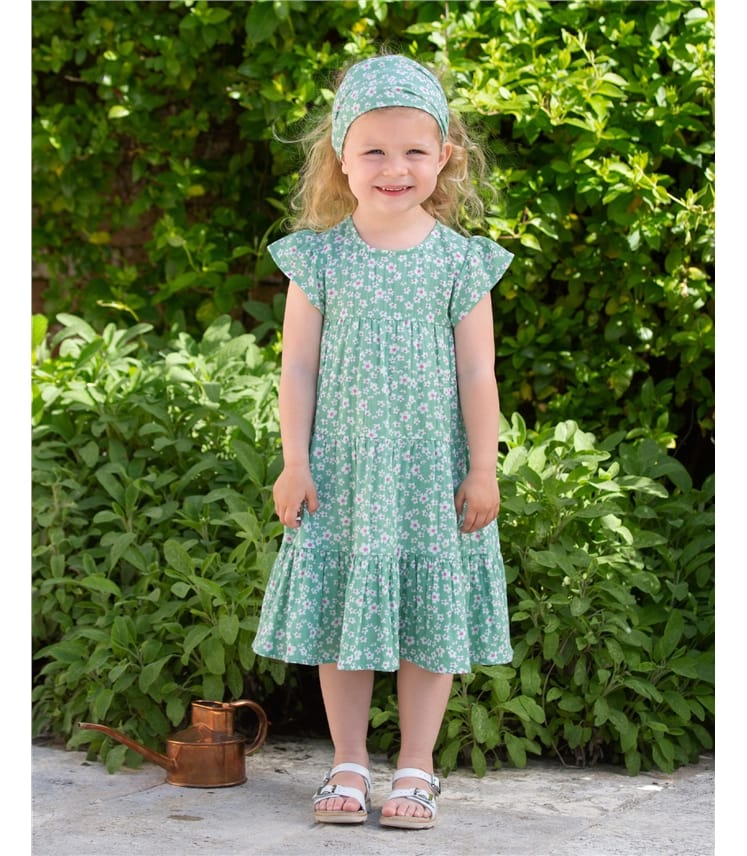 Green | Ditsy Fields Dress | WoolOvers UK