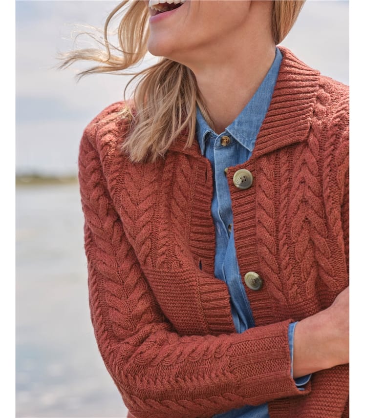 Moss Stitch Collared Cardigan