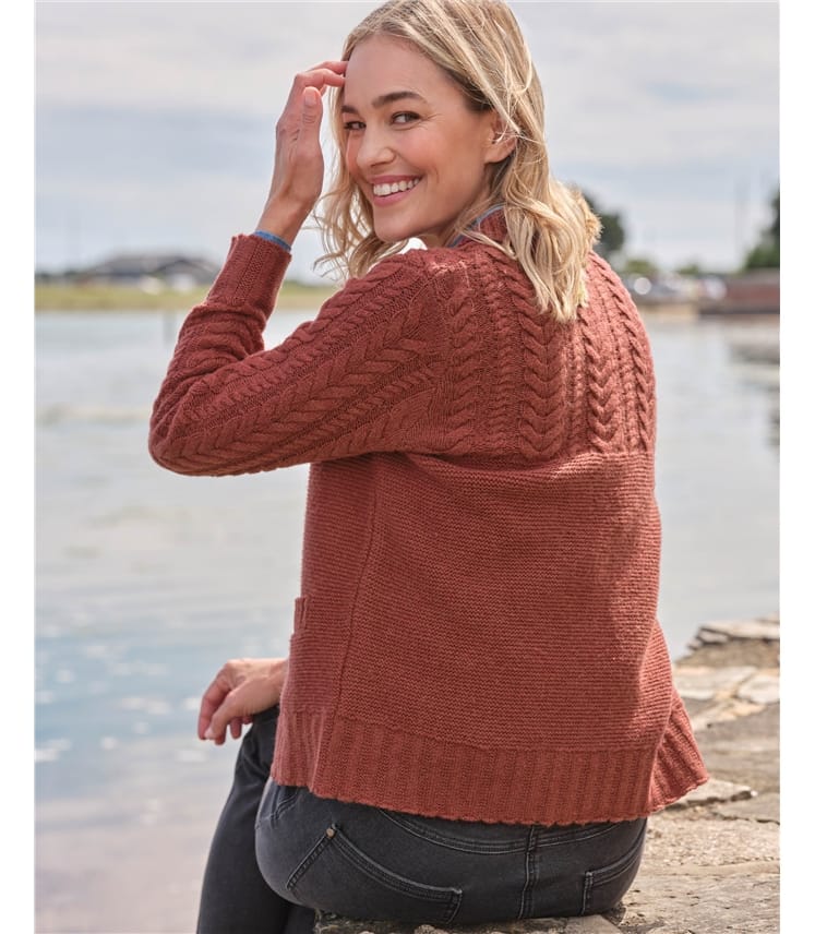 Moss Stitch Collared Cardigan