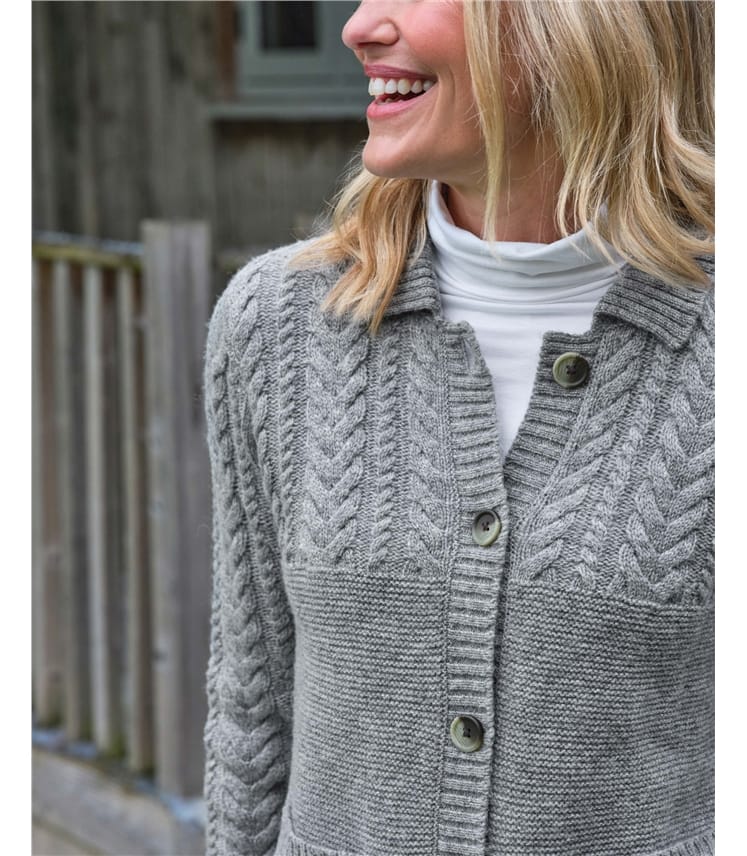 Moss Stitch Collared Cardigan