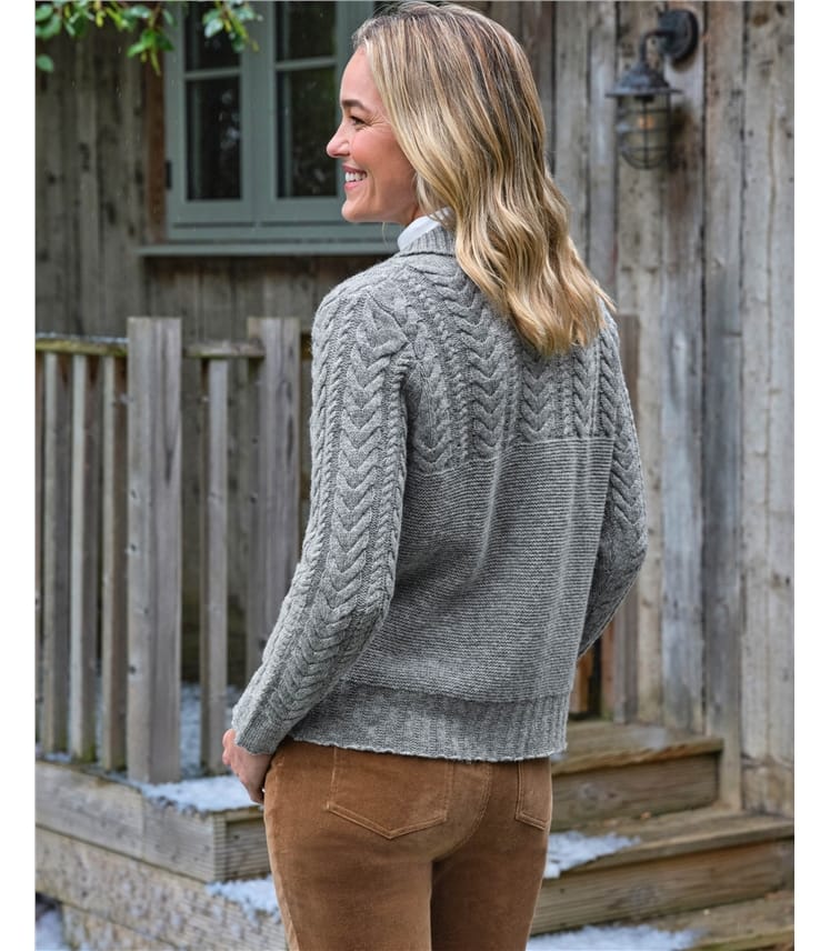 Moss Stitch Collared Cardigan