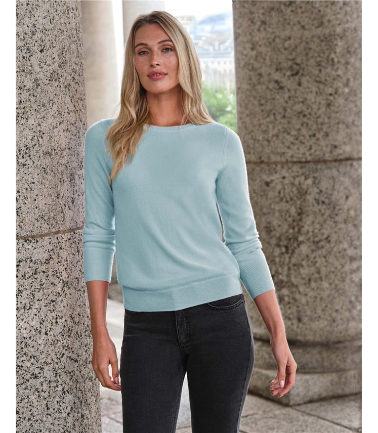 Kaschmir Pullover mit Rundhalsausschnitt