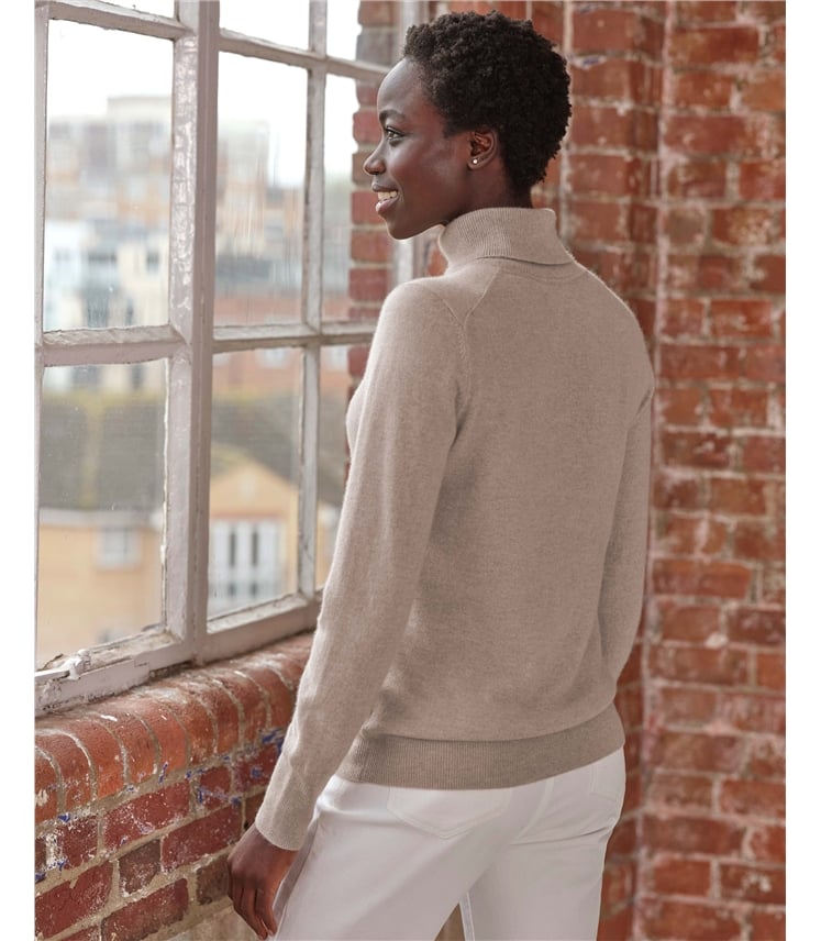 Mink | Womens Cashmere Turtle Neck Sweater | WoolOvers US Mink | Womens Cashmere Turtle Neck Sweater | WoolOvers US