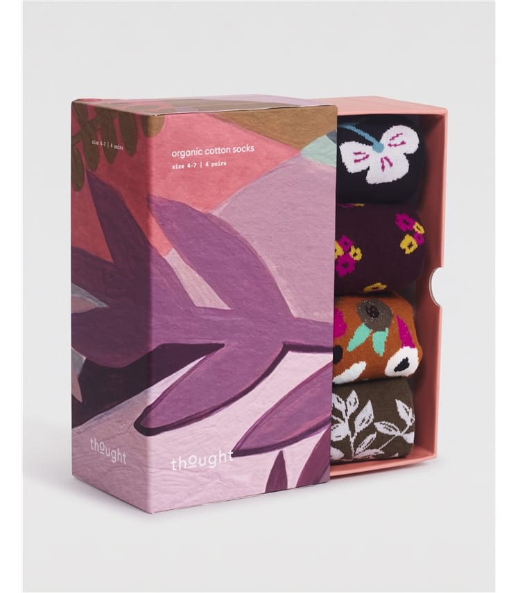 Blossom Organic Cotton Floral Sock Box