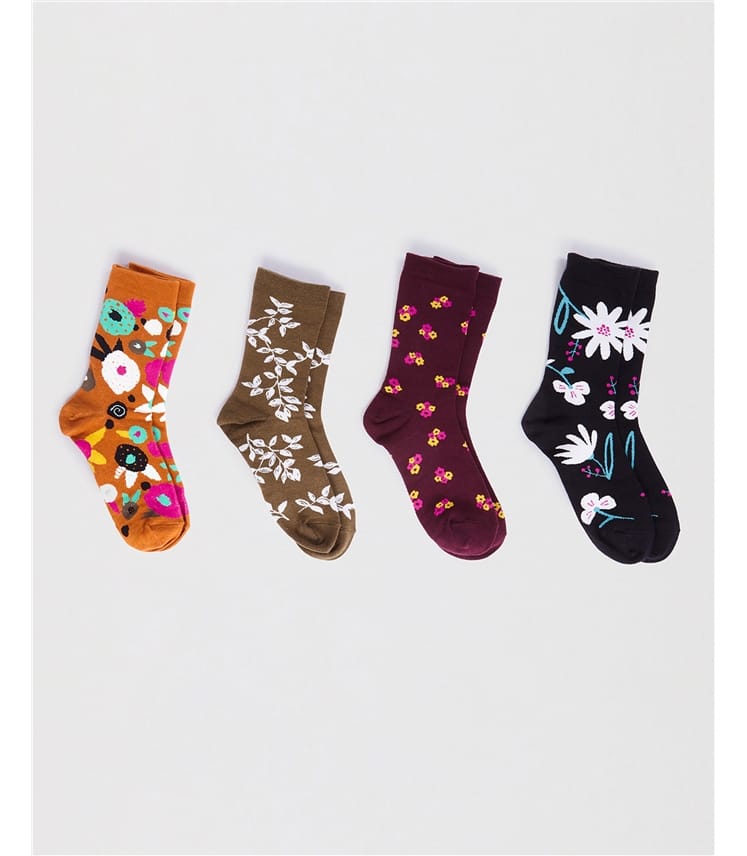 Socken-Geschenkbox (4 Paar), floral – Blossom