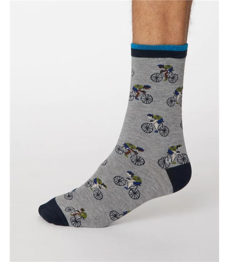 Essential No Show Bamboo Socks in Mid Grey Marle