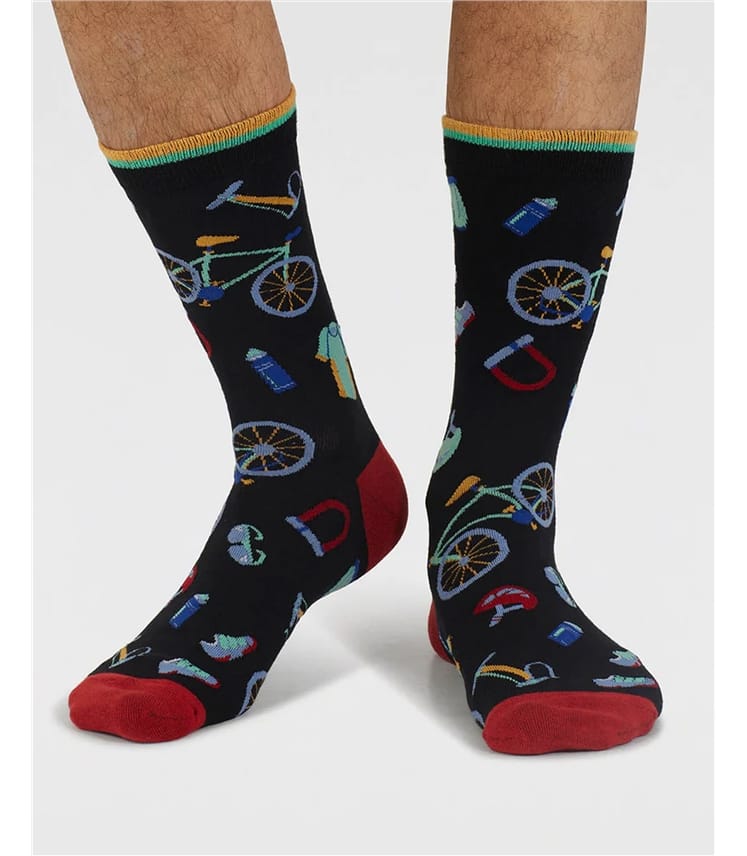 Socken aus Bio-Baumwolle, Fahrradteile – Griffen