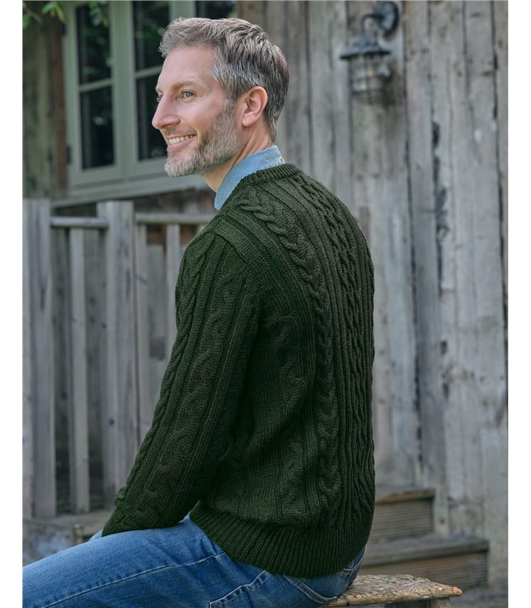 Pullover mit Aranmuster aus reiner Wolle für Herren