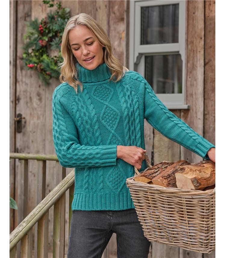 Pure Wool Polo Neck Jumper