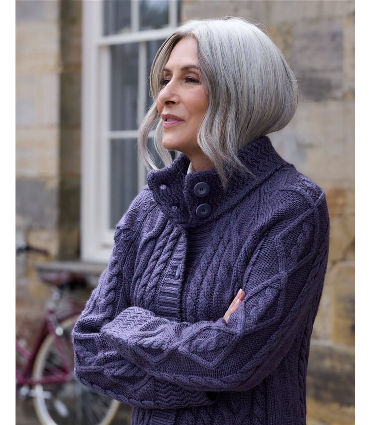 Pure Wool Aran Coatigan