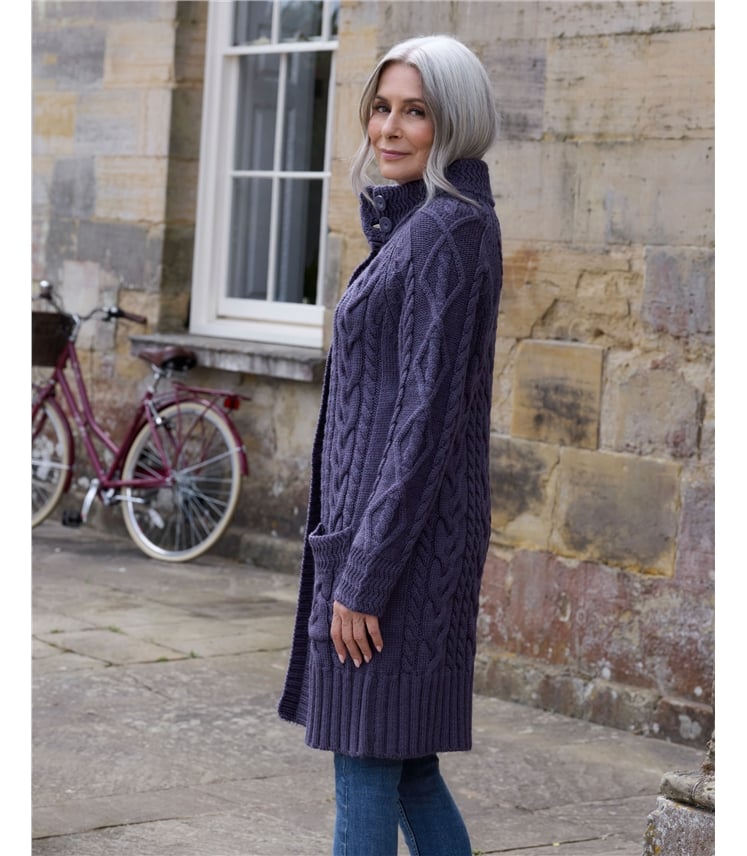 Pure Wool Aran Coatigan