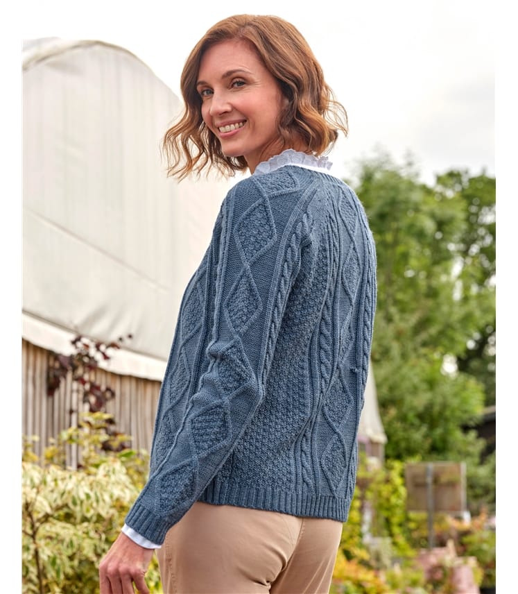 Cardigan torsadé boutonné - Femme - Pure Laine