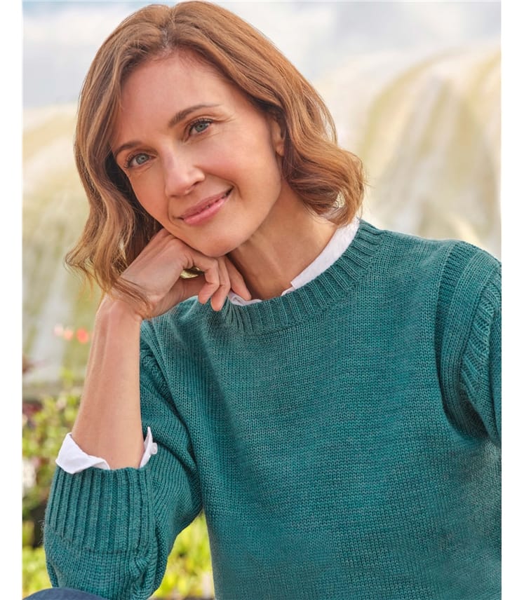 Guernsey-Pullover aus reiner Wolle für Damen