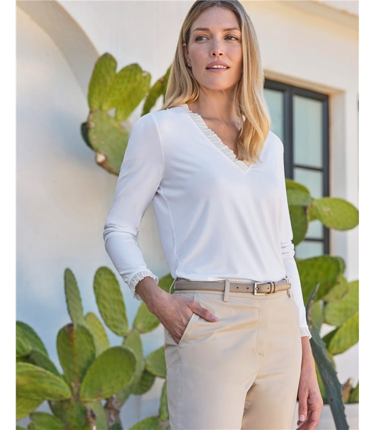 NEVER ORDINARY WHITE WOVEN TOP