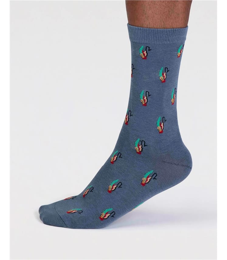 Socken aus Bio-Baumwolle, Fliegenfischen – Finley 