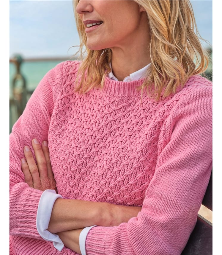 Textured Crew Neck Jumper