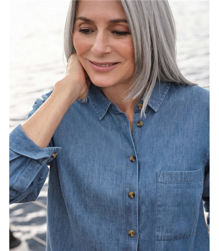 Chemise en jean classique boutonnée