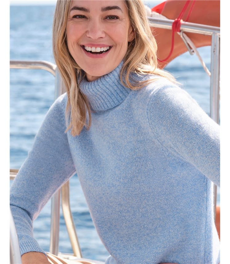 Rollkragenpullover aus Lammwolle für Damen