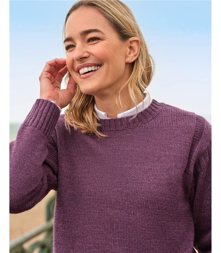 Guernsey-Pullover aus reiner Wolle für Damen