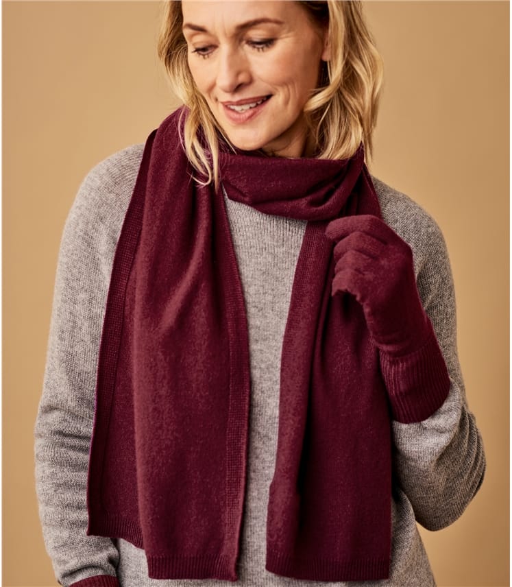 Plum Womens Cashmere Merino Classic Scarf WoolOvers UK