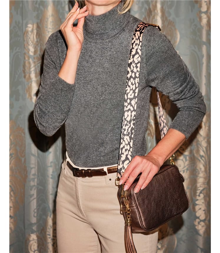 Womens Cashmere Polo Neck Sweater