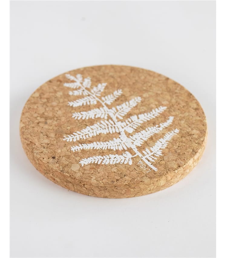Fern Cork Printed Coasters Set WoolOvers UK
