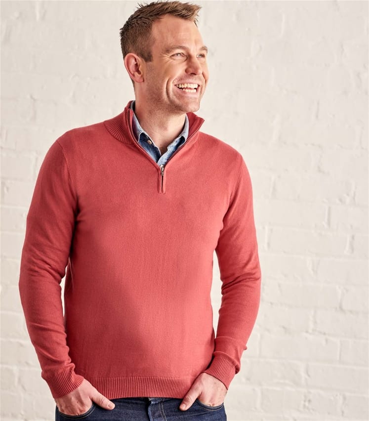 mens cashmere zip neck jumper